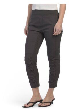 XCVI Malanda Pants Size S NWT Charcoal Ruched Stretch Cropped High Rise